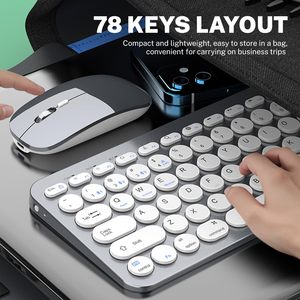 2,4G silencioso ajustable 1600 DPI compacto multidispositivo Bluetooths teclado y ratón combinados teclado y ratón inalámbricos - Product Image 4