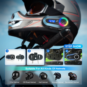 Q08 MAX LCD-<span class=keywords><strong>Display</strong></span> 2-Wege-FM-Funk-Gegensprechanlage Motorrad-Headset Bluetooth-Gegensprechanlage für die Lautsprecher kommunikation