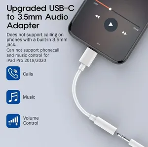 Type C to <strong>3</strong>.5mm Aux <strong>Adapter</strong> <strong>3</strong> <strong>5</strong> Jack <strong>Audio</strong> Cable for Huawei Xiaomi Redmi POCO Sumsang LG <strong>3</strong>.5MM to 8Pin Aux Adputer for iPhone - Product Image 4