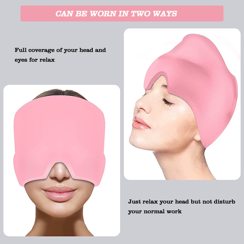 stretchable cold therapy headache migraine relief gel ice hat cap