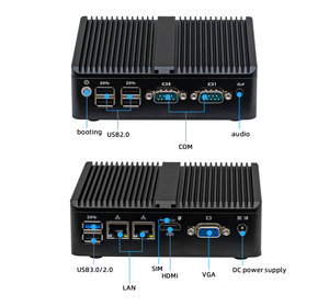 N260 endüstriyel mini PC 2 LAN N2840 J1800 J1900 entegre kart fansız 2 * COM 6 * USB HD-MI VGA Linux mini endüstriyel bilgisayar - Product Image 1