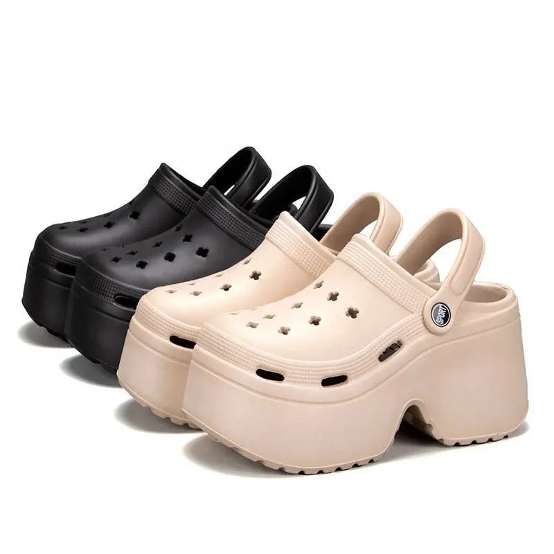 Scarpe morbide anti scivolose da donna casual da donna con zeppe estive da spiaggia da donna EVA scivola con scarpe di peluche zoccoli da te con tacco alto