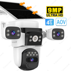 Vstarcam BG621SR 9MP на солнечной батарее Беспроводная IP66 Водонепроницаемая сетевая камера безопасности три объектива полноцветная камера ночного видения CMOS - Product Image 1