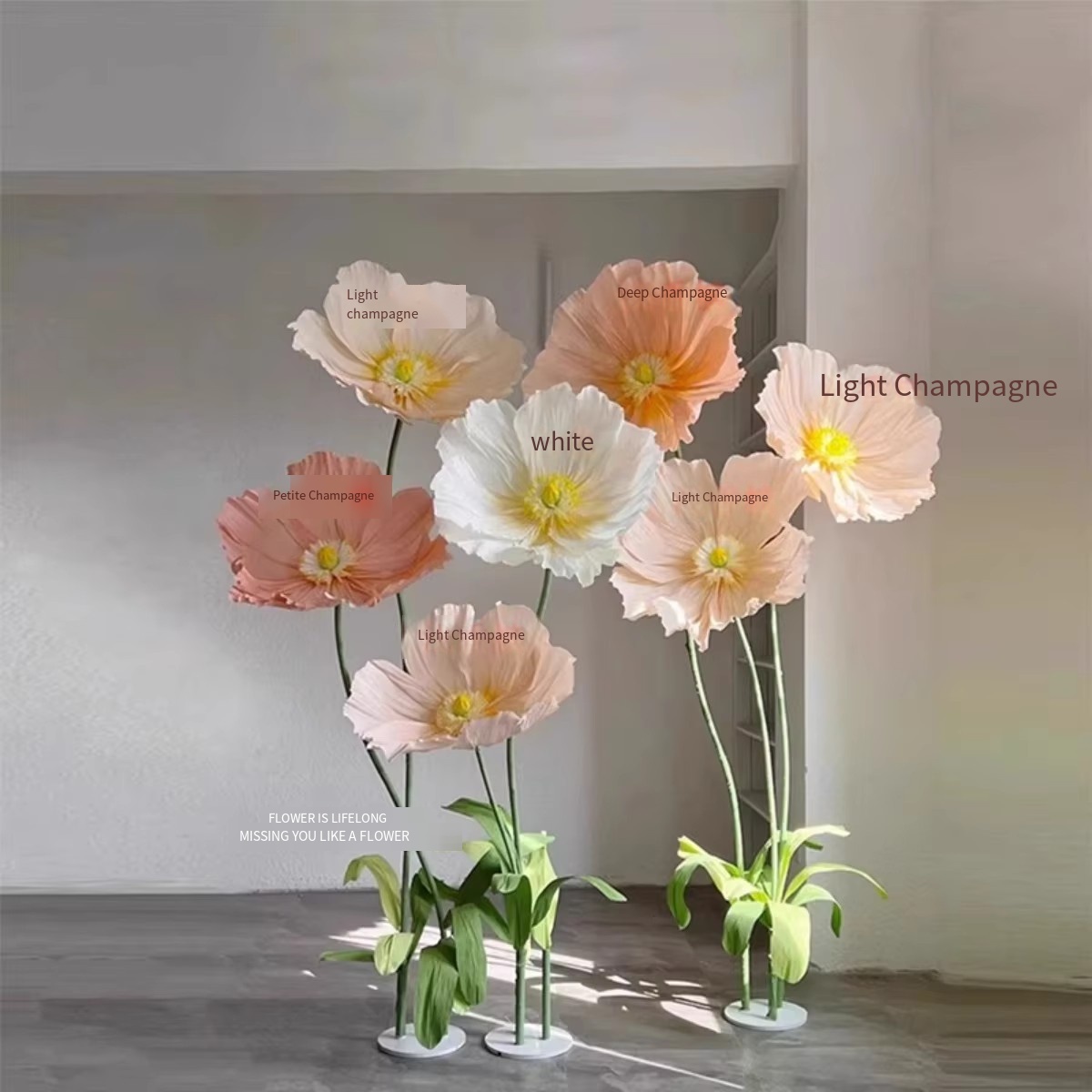 Colorful--Poppy 7 flower pole base
