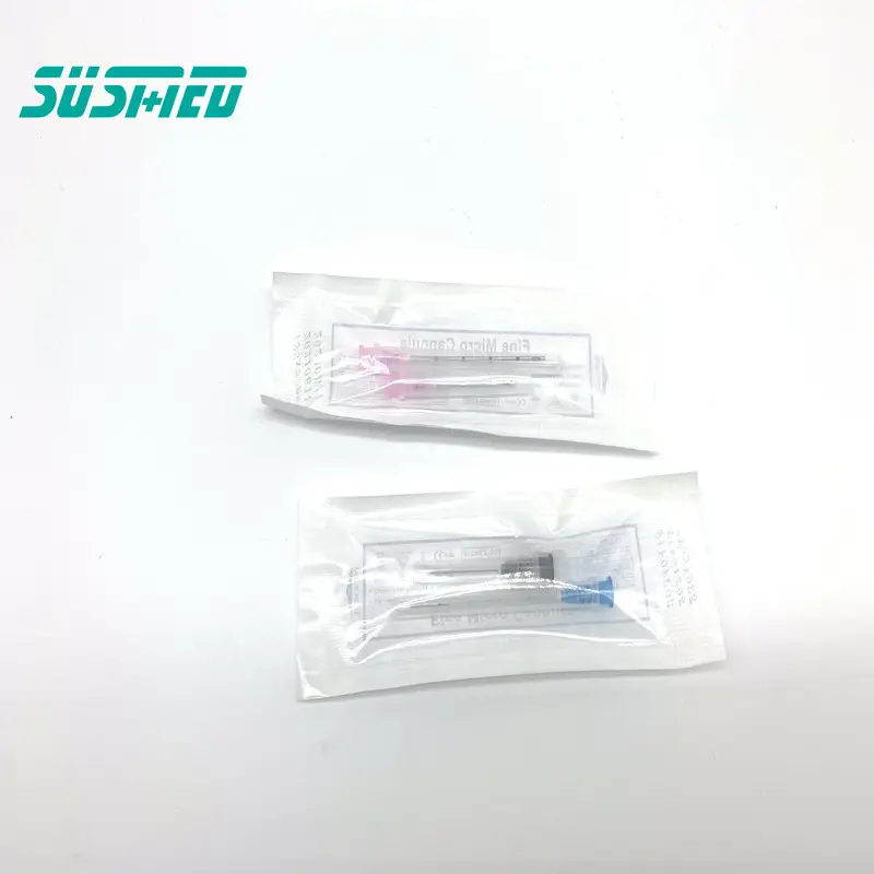 Медицинский стерильный шприц 27 г, 38 мм, с тупым наконечником, микро шприц, игла для гиалуроновой кислоты, Корея