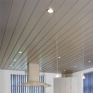 最新建筑材料天花板类型铝假天花板现代铝条天花板瓷砖 - Product Image 5