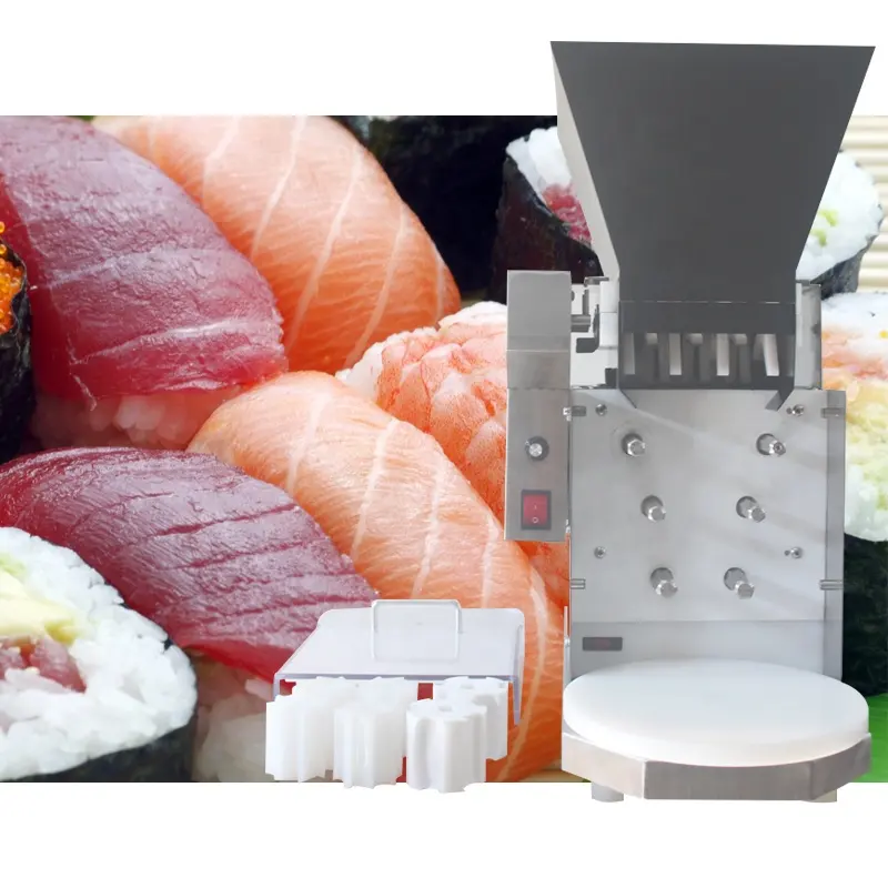 Rodillo rodante de sushi de mesa automático de grado alimenticio con tolva grande de 12L, máquina eléctrica portátil para Hacer bolas de arroz