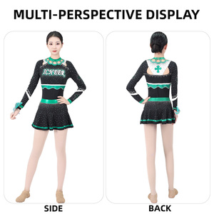अनुकूलित चींटी टीम वर्दी पैकेज छोटे लंबे स्लीव रूफल्ड स्कर्ट काले हरे सफेद नीले रंग के थोक आदेश वर्दी - Product Image 5