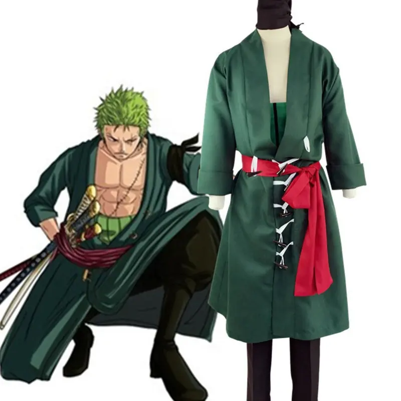 Disfraz de Zoro de One Piece, ropa de Anime directa de fábrica para fiesta de Halloween, Roronoa Zoro