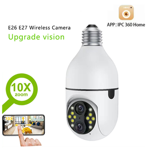 4MP Wireless-Innen kamera 10xzoom E27 Glühbirnen fassung Rot Blau Lampen gestänge Alarm PTZ IP-Überwachungs kamera - Product Image 3
