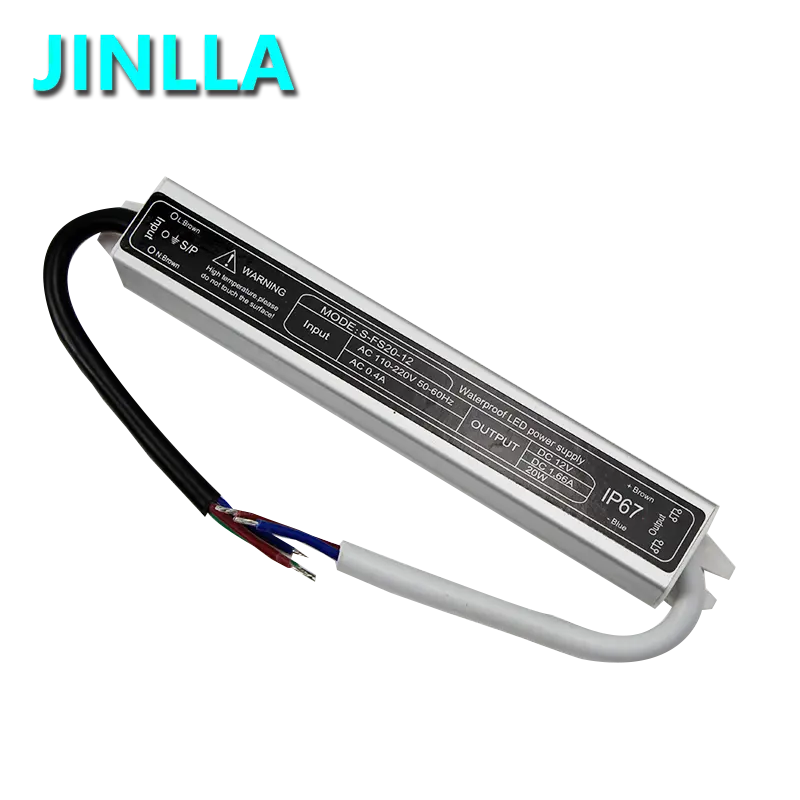 IP67 110V/22V AC à DC Led Alimentation 12V Étanche 20W 1.66A Alimentation À Commutation Pour Boîte À Lumière