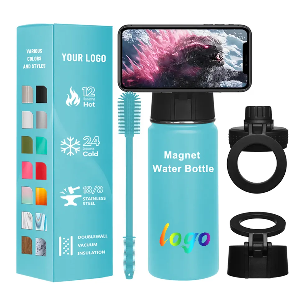 unique phone holding water bottle design can shaped water bottle and cup vacuum magsafe water bottle flask Camp Climbinging