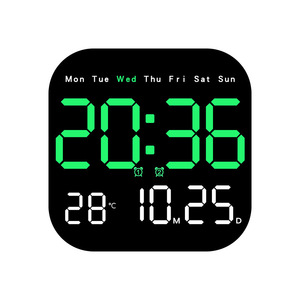 Multifunktion ale quadratische LED-Wanduhr mit großem Display Fernbedienung Digitaler Wecker Anzeige Kalender Temperatur Tisch uhr - Product Image 5