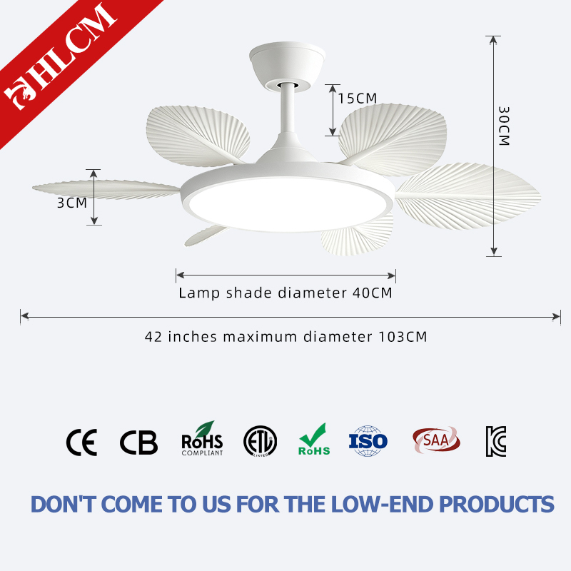 White 42-inch 6-blade