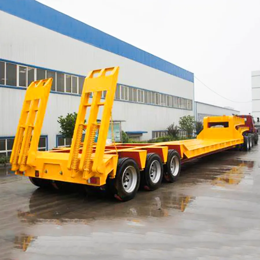 60-150 Ton Low Loader Deck Remolque Contenedor Chasis Hidráulico Low Boy Lowbed Low Loader para la venta