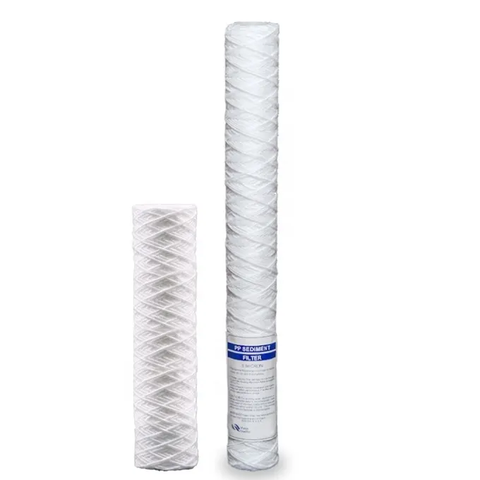 20 inch string wound 1 micron 5 micron 10 micron filter cartridge wire wound PP filter for security cartridge filter housing