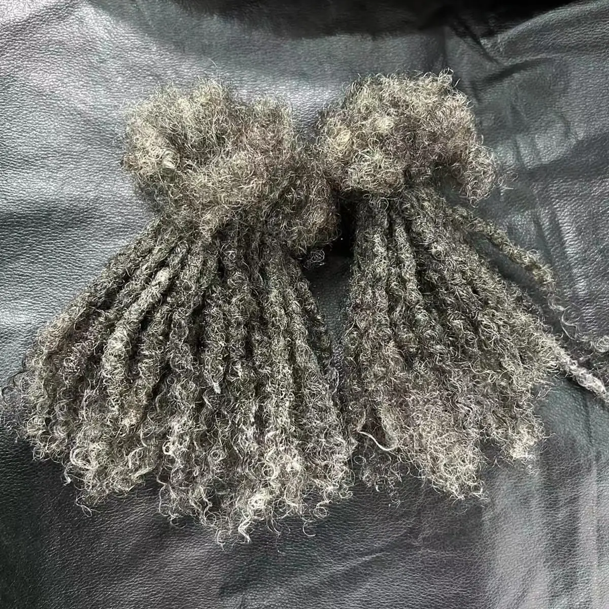 Atacado 100% Handmade Crochet Cabelo Humano Dreadlocs 0.4/0.6/0.8cm Sal E Pimenta Cinza Afro Kinky Bulk Dreadlocks Extensões