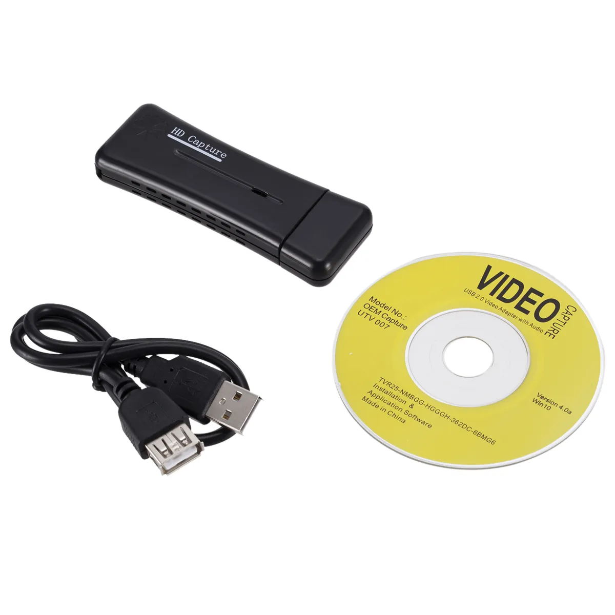 USB 2.0 TV Tuner HD Video Capture Card VCR DVD AV Audio Converter Connector For PC Laptop