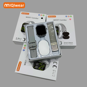 โรงงานราคา WK97 Smartwatch หน้าจอสัมผัส 2.1 นิ้วกันน้ําสมาร์ทนาฬิกา 5 ใน 1 นาฬิกาหูฟัง PK H13 นาฬิกา