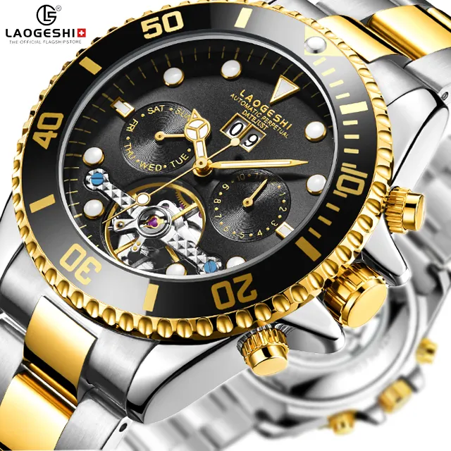 LAOGESHI機械式腕時計高級ブランド男性用自動機械式腕時計