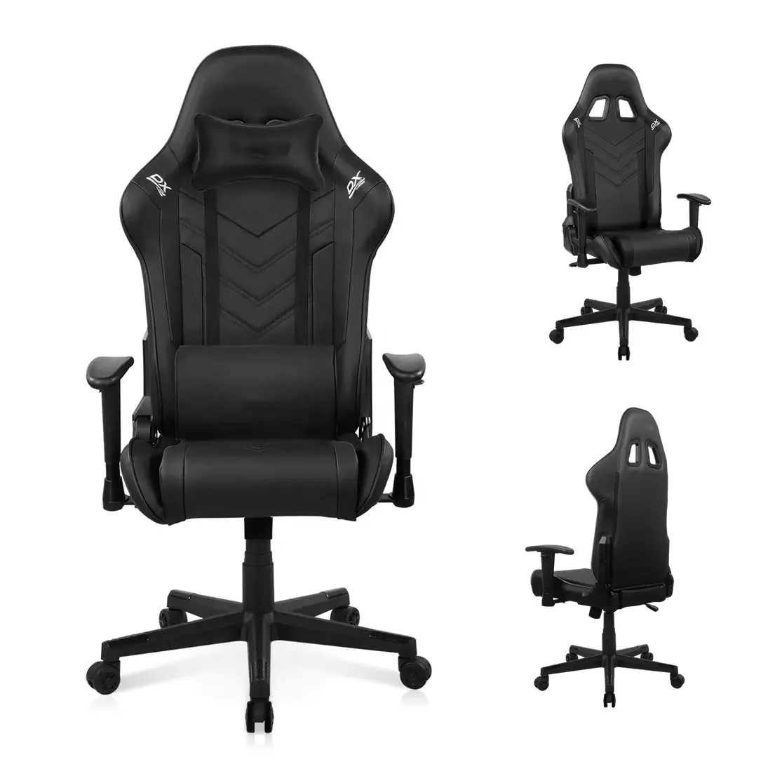 Anji Chaise de bureau à bras réglable Bon marché Silla Gamer DX racer 2022 Série Prince Chaise de jeu ergonomique noire