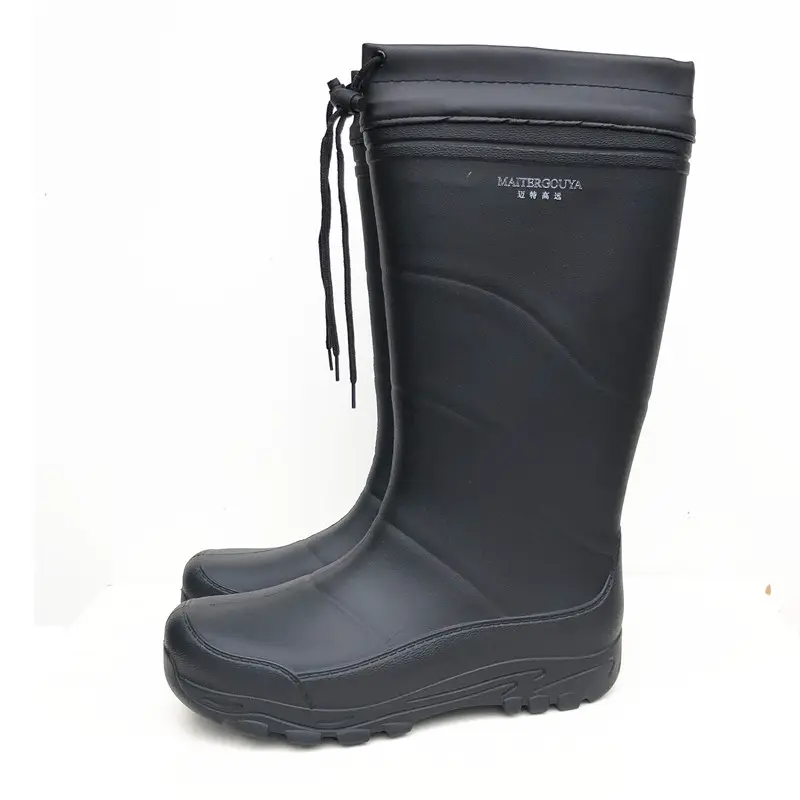 Bottes de pluie EVA caoutchoutées EVA légères super anti-usure unisexe imperméable doublure amovible manchette réglable bottes imperméables