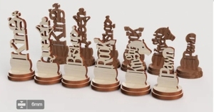 Laser cắt cờ vua miếng kỹ thuật số tập tin, CNC bằng gỗ cờ vua thiết lập mô hình cho DIY Craft dự án - Product Image 5