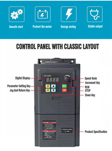 Intelligent Cheap 380V 3 Phase 2HP 1HP 0.4KW 2.2KW Variable Frequency Drive 220v <strong>Single</strong> Phase <strong>Input</strong> for Solar Motor Drive - Product Image 2