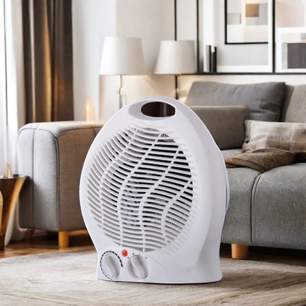 2000W Portable Electric Heater Fan 100% Copper Motor Dual Purpose Quartz Heating Bathroom Living Room Free Standing Desktop