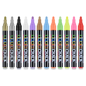 Liquid Chalk <strong>Markers</strong> by 6mm Reversible Bullet and <strong>Chisel</strong> Tip Pack of 8 Colours Chalk Ma - Product Image 1