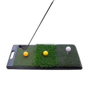 12x26インチゴルフ打撃マット3 in 1人工芝ゴルフ練習マットゴムベースプロゴルフトレーニング用 - Product Image 1