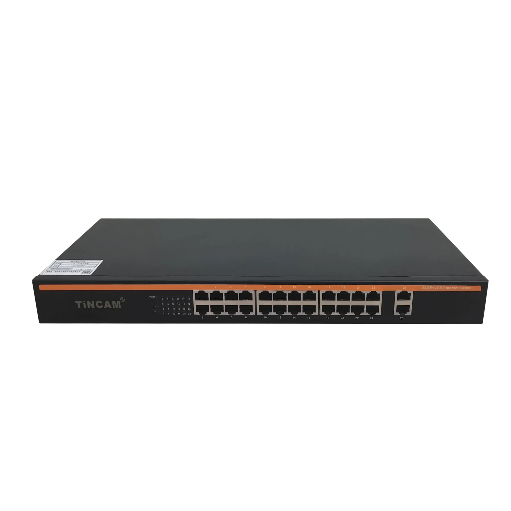 TINCAM 24 порта 10/100/1000 м Неуправляемый коммутатор Ethernet CCTV Ethernet коммутатор с 2 портами восходящего канала 19 дюймов крепление на стойку коммутатор ethernet