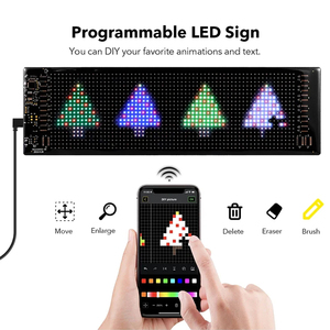 K17 App controllo LED cartello flessibile USB LED per auto segni programmabili messaggio a scorrimento personalizzato Display digitale pannello matrice a Led - Product Image 4