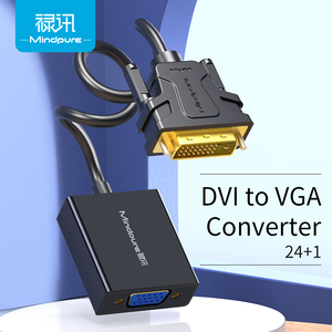 Mindpure-Convertidor de audio 1080P 24 + 1 DVI-D DVI a VGA, adaptador M/F con fuente de alimentación microusb para Monitor de ordenador, PC y portátil