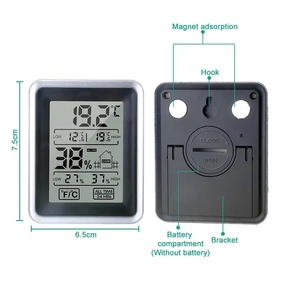 Mini termómetro Digital LCD con pantalla táctil, higrómetro, sensores de temperatura eléctricos, medidor de humedad, estación meteorológica interior - Product Image 3