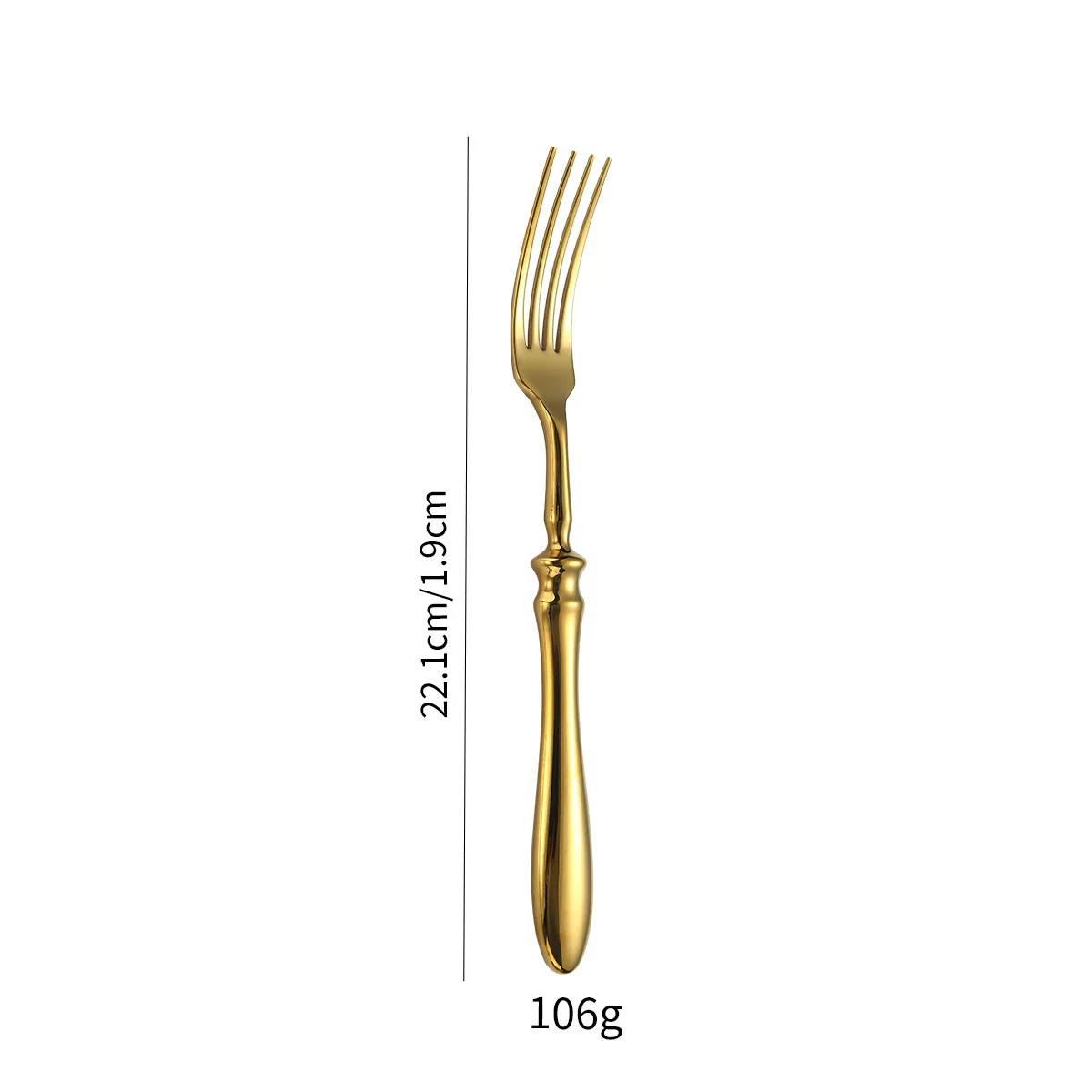 Fourchette de table dorée
