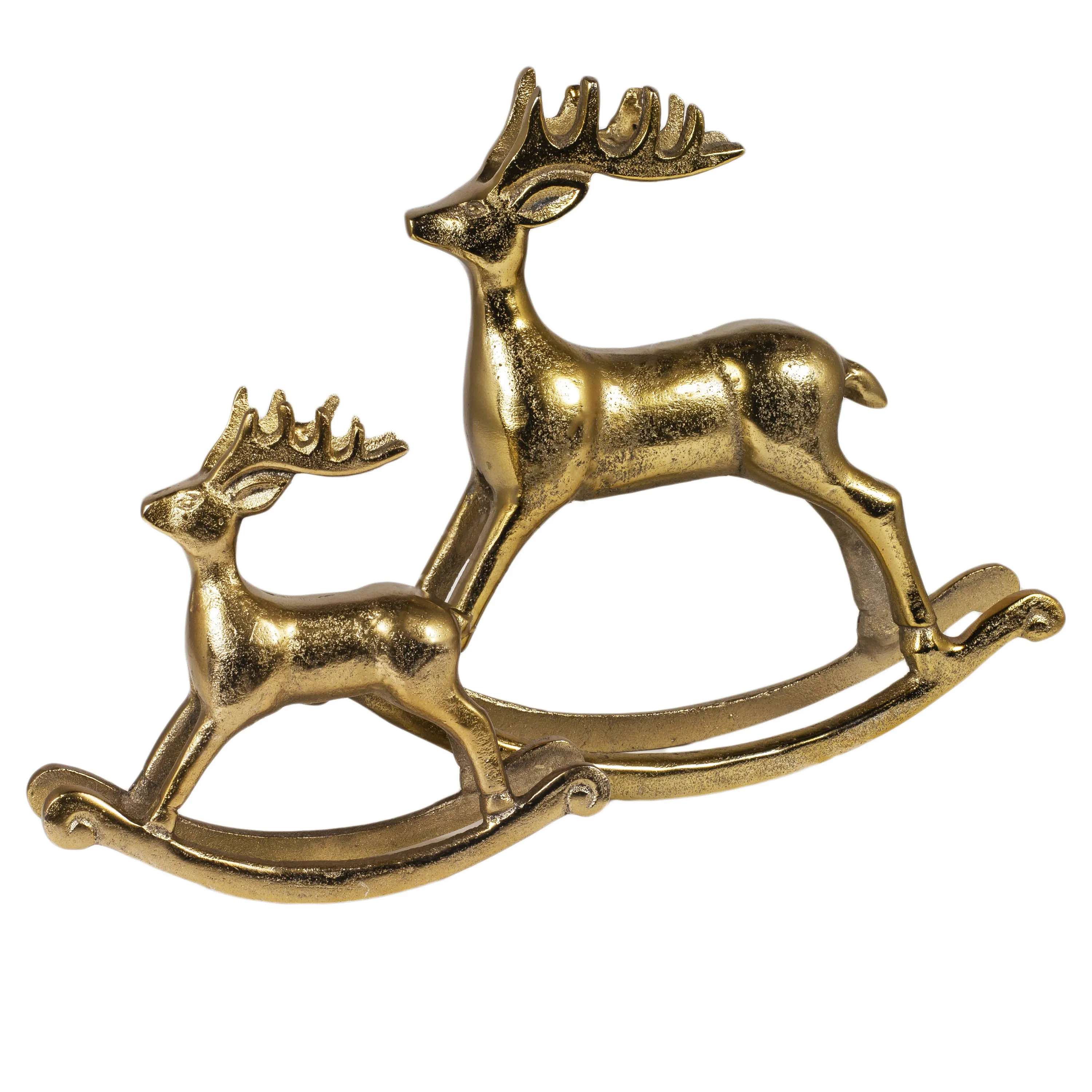 Metal Animal Sculptures Figurine Statues Set Of 2 Metal Deer Ornaments For Christmas & Home Decoration Accents Living Room