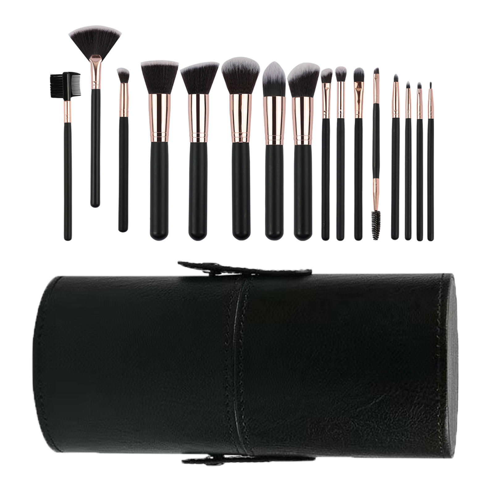16 pieces black + black brush barrel
