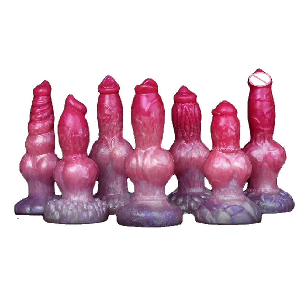 FAAK fantasia in Silicone Sex Toys grande pene spina anale grande cane nodo animale pene anale Plug Dildo per sesso masturbatore