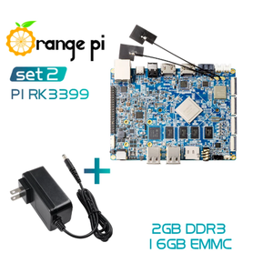 OPI RK3399 16GB EMMC Dual Core Cortex-A72 soporte Android 6,0 Orange Pi RK3399 12V2A AC a DC nosotros fuente de alimentación 2GB DDR3