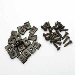 20PCS金属u型夹，带螺钉，用于汽车保险杠挡泥板装饰板紧固件叶子板紧固件索环螺钉夹垫圈