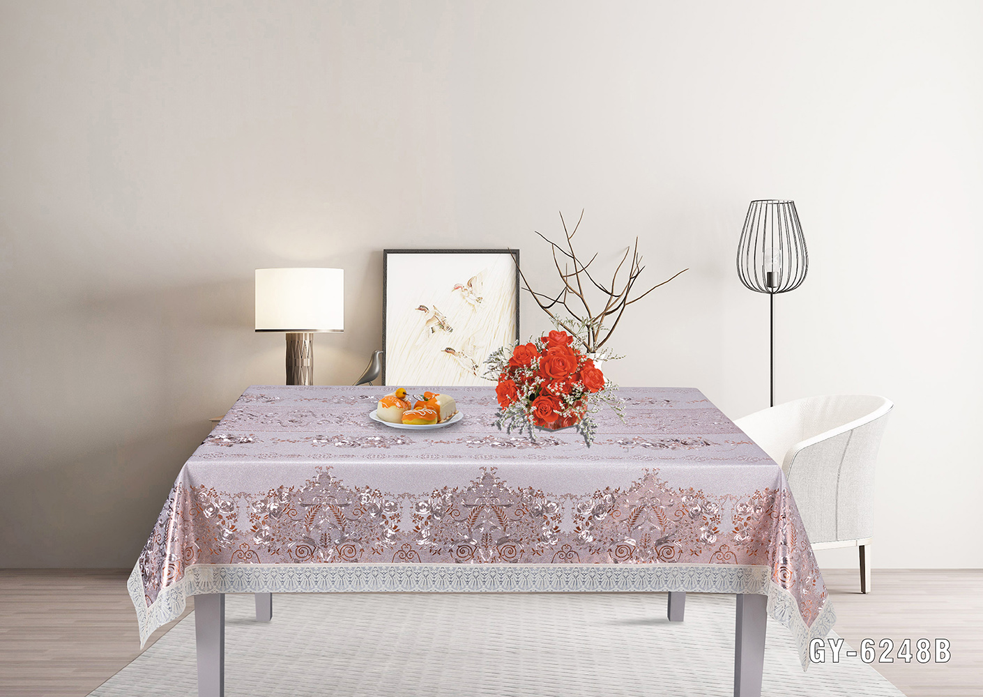 Easy Clean Lace Edge PVC Independent Table Cloth Sheet