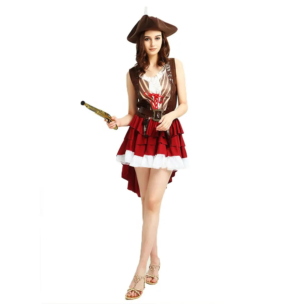 Hot Sale Girls Fancy Dress Role Play Halloween Elegant Adult Female Pirate Costume