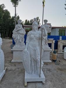 Patung marmer putih, patung prajurit wanita gaya taman, tentara Romawi kuno ukuran hidup - Product Image 3