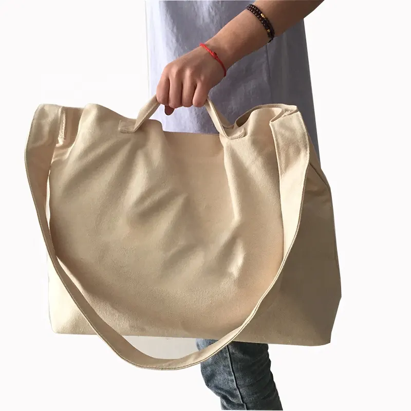 Eco 100% Coton 12 oz Toile Sac de Matériau Recyclé Avec Épaule