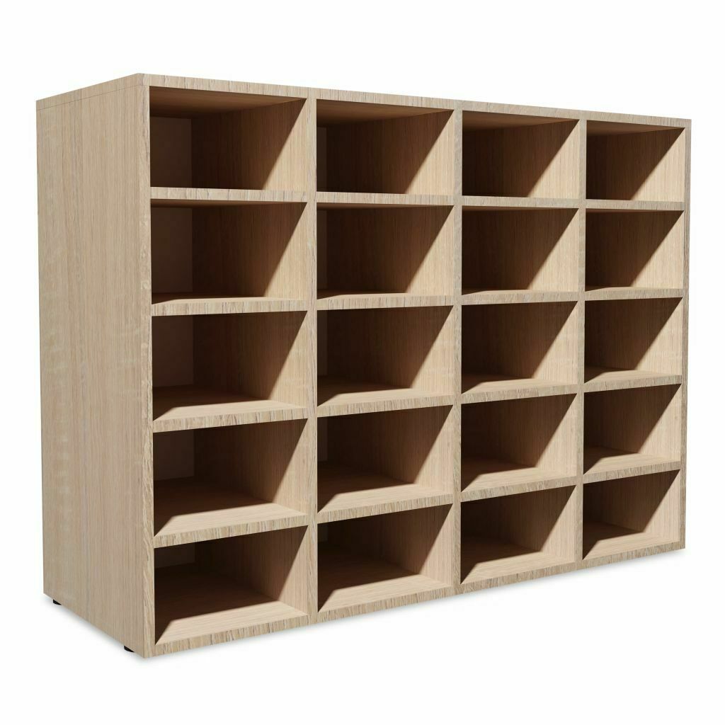 Functional Shoe Rack 20 Compartment Storage Stable Chipboard Home Area Organizer Shoe Cabinet Living Room Furniture