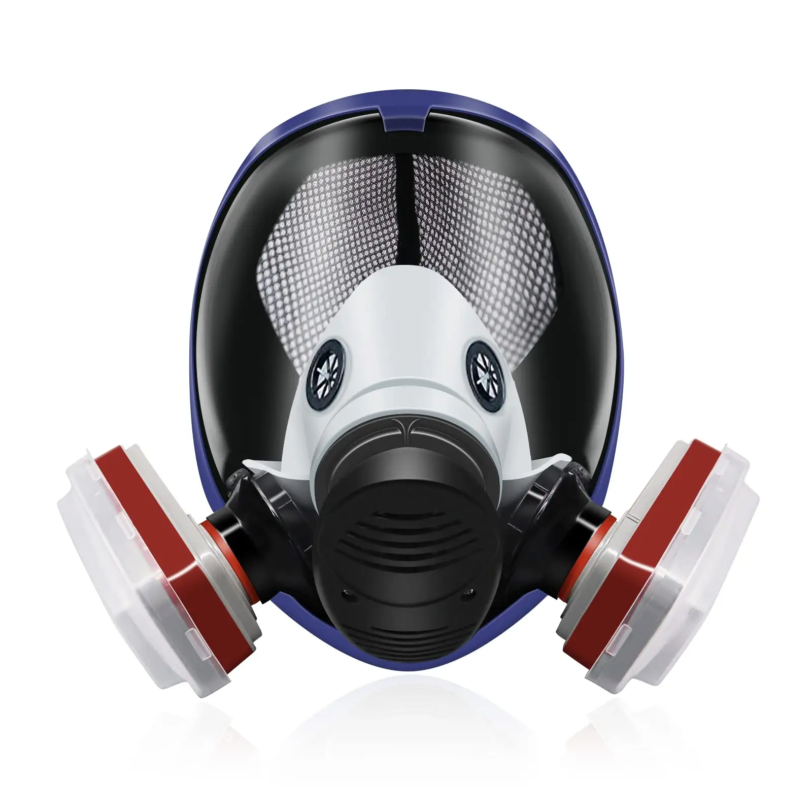 풀 페이스 가스 마스크 인공 호흡기 카트리지 이중 필터 산업용 보호 화학 가스 마스크