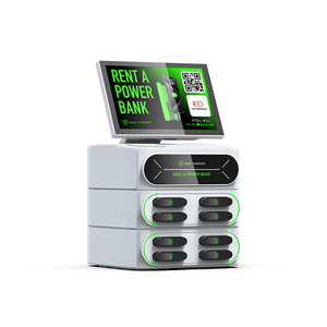 <strong>Emergency</strong> Charging Station 8 Slots Portable Stackable Machine with 8 Pcs Powerbank with Screen for Advertisement for Commercial - Product Image 6
