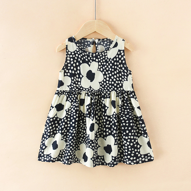 Black background and white flower cotton silk