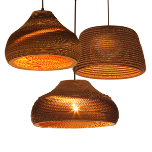 2023 Modern Loft tasarımcı restoran için geri dönüşümlü oluklu karton kolye lamba - Product Image 1
